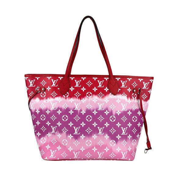 Auth LOUIS VUITTON Neverfull MM Tote Bag Red/Purple/Pink/White M45127 - z3815 - Picture 1 of 12